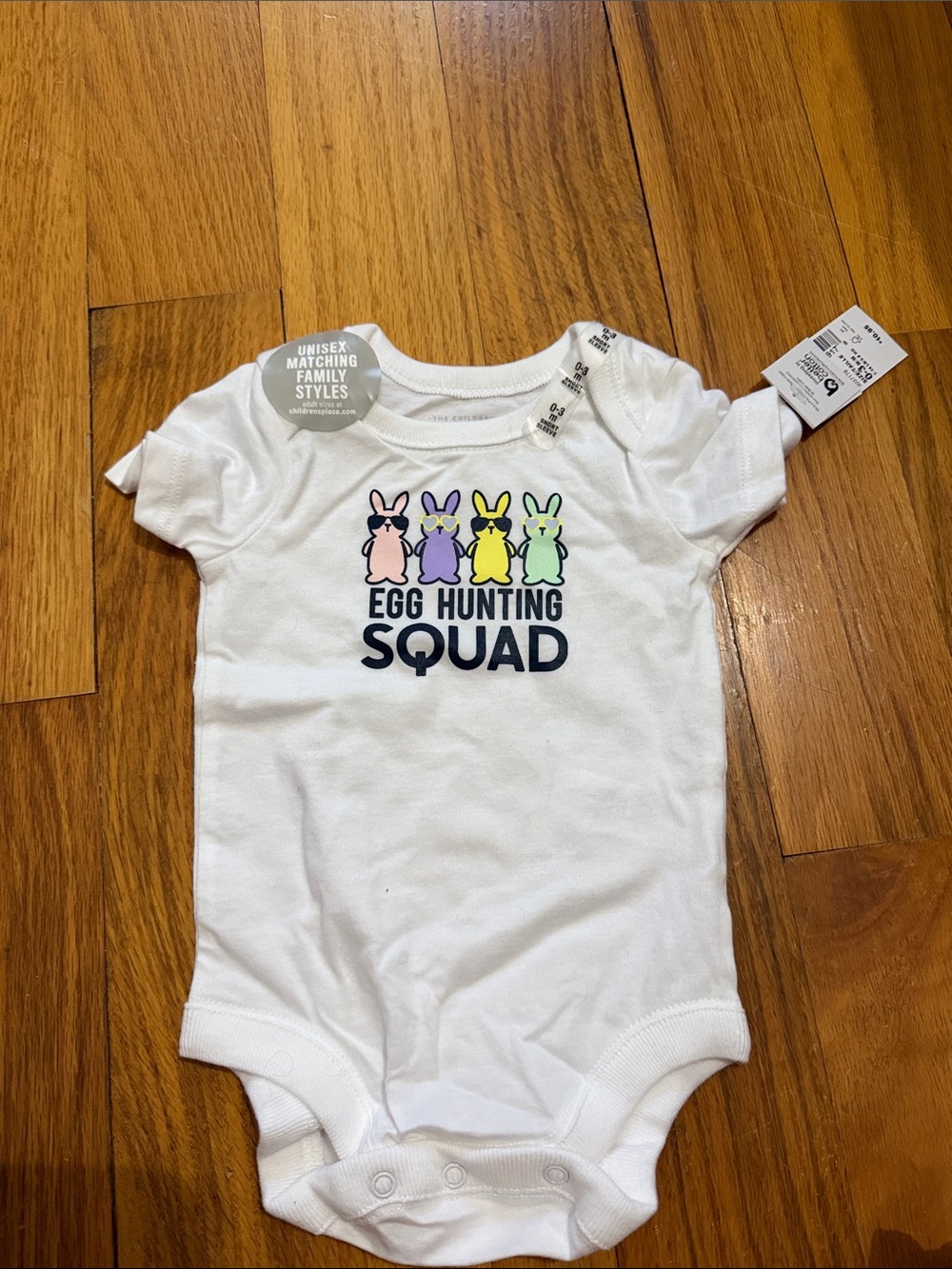 The Children's Place White Egg Hunting Squad One-Piece with Pastel Bunnies